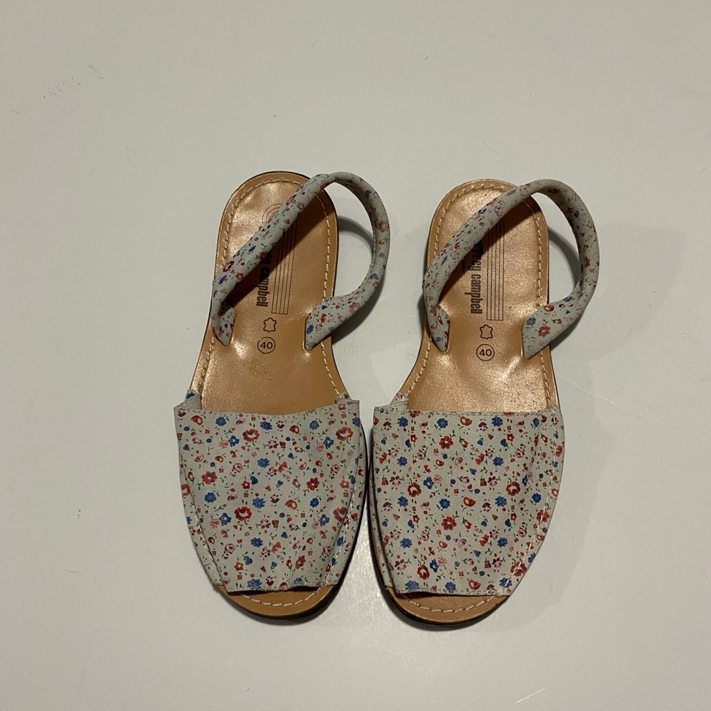 Jeffrey Campbell floral leather sandals